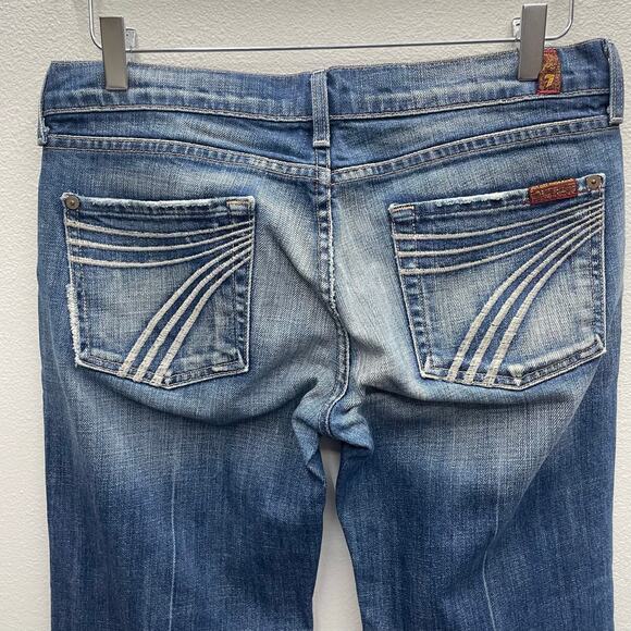 7 For All Mankind Dojo Cropped Denim Jeans Size 29 (Marked Damaged) - Picture 10 of 12